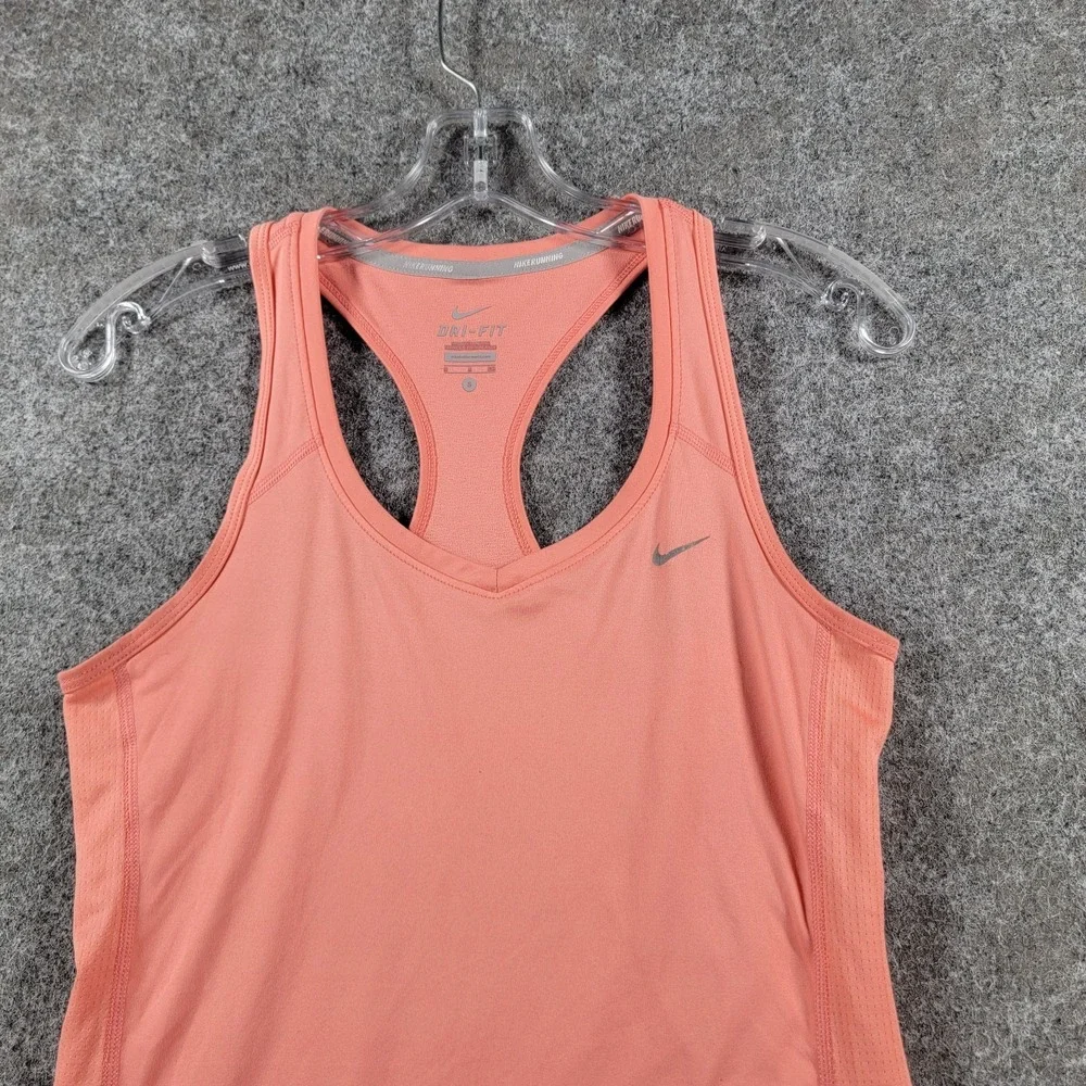 Nike Running Dri-Fit Racerback Tank Top Womens S Coral Lightweight Activewear